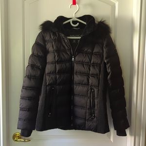 Nautica black winter jacket with removable hood